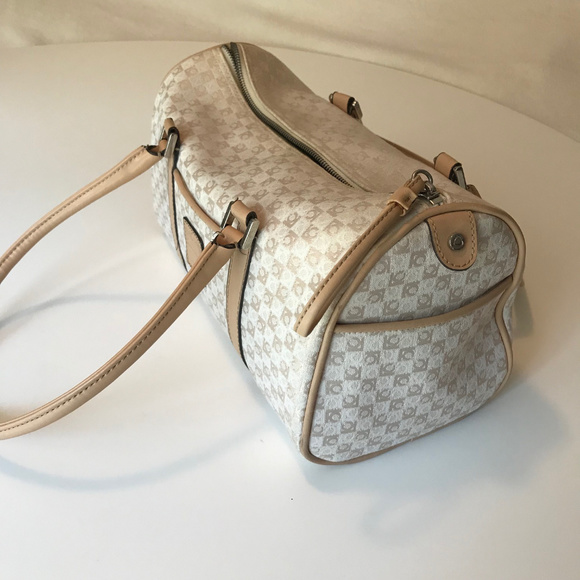 LIZ CLAIBORN PURSE, WHITE WITH BEIGE, LIKE NEW - Picture 3 of 3
